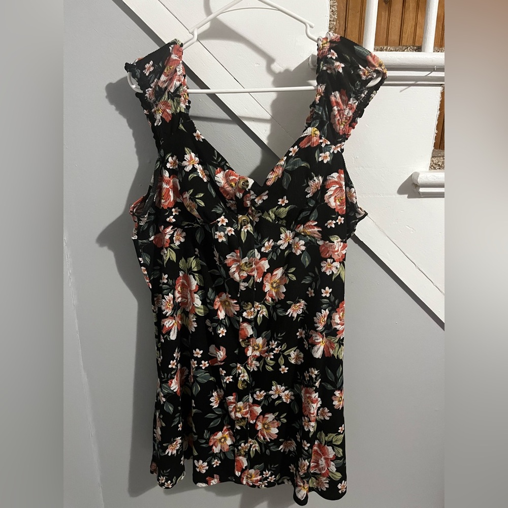 No Boundaries Black Floral Top
